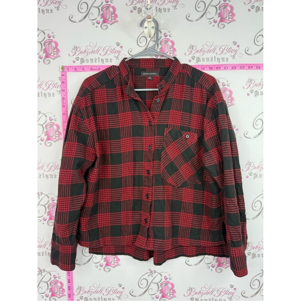 Banana Republic shirt Red and Black Plaid Button-Down Shirt